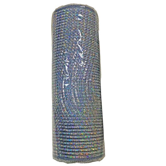 Deluxe Wide Platinum Silver Foil Mesh Ribbon Size 10 inch x 30 Feet , 1 Roll - Picture 4 of 6